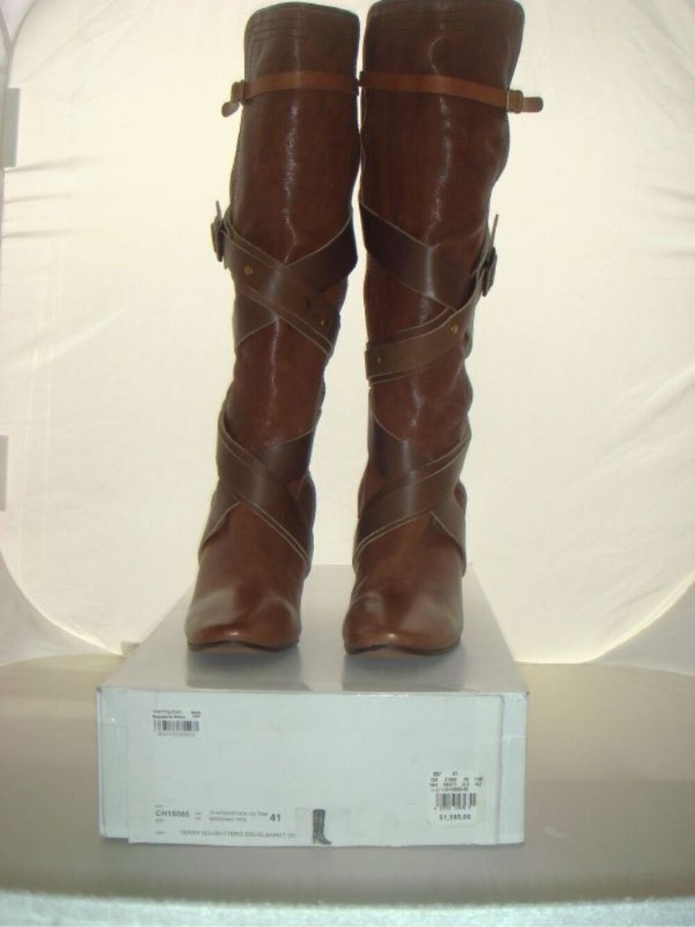 Chloe Brown Leather Boots Size 41 EUR 11 US - Brand New in Box - - Picture 1 of 3